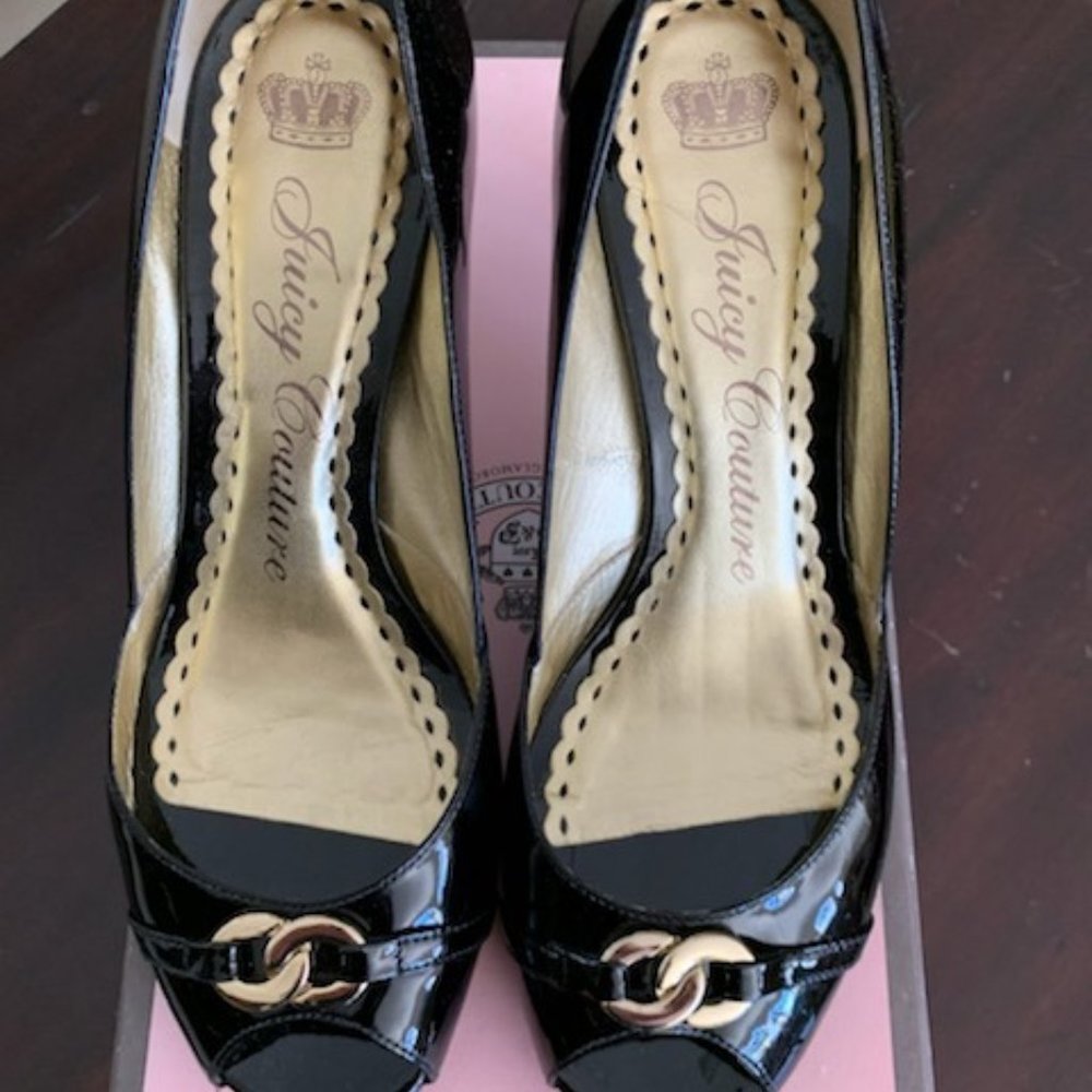 Juicy Couture Imagine Patent Leather Peep Toe 7.5